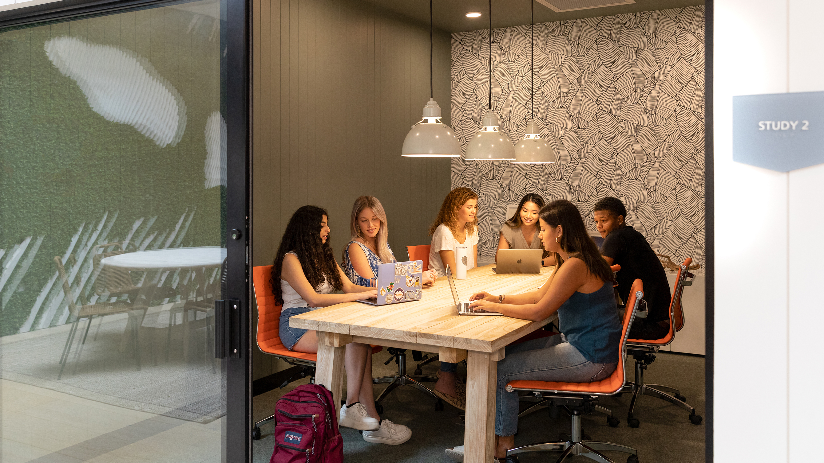 A group of friends studying