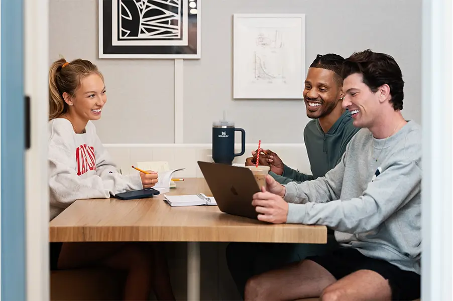 group of friends studying together