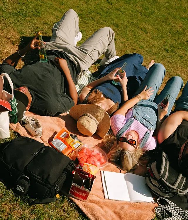 friends laying down outside