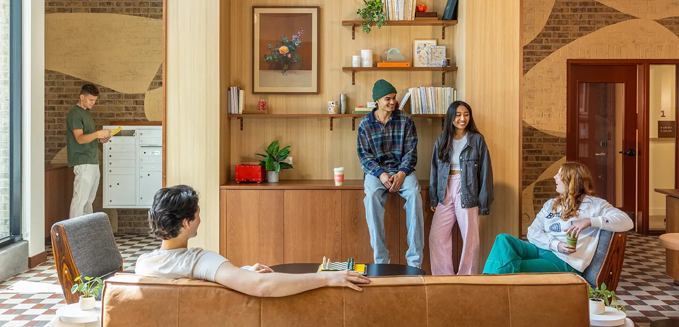 a group of friends hanging out and talking