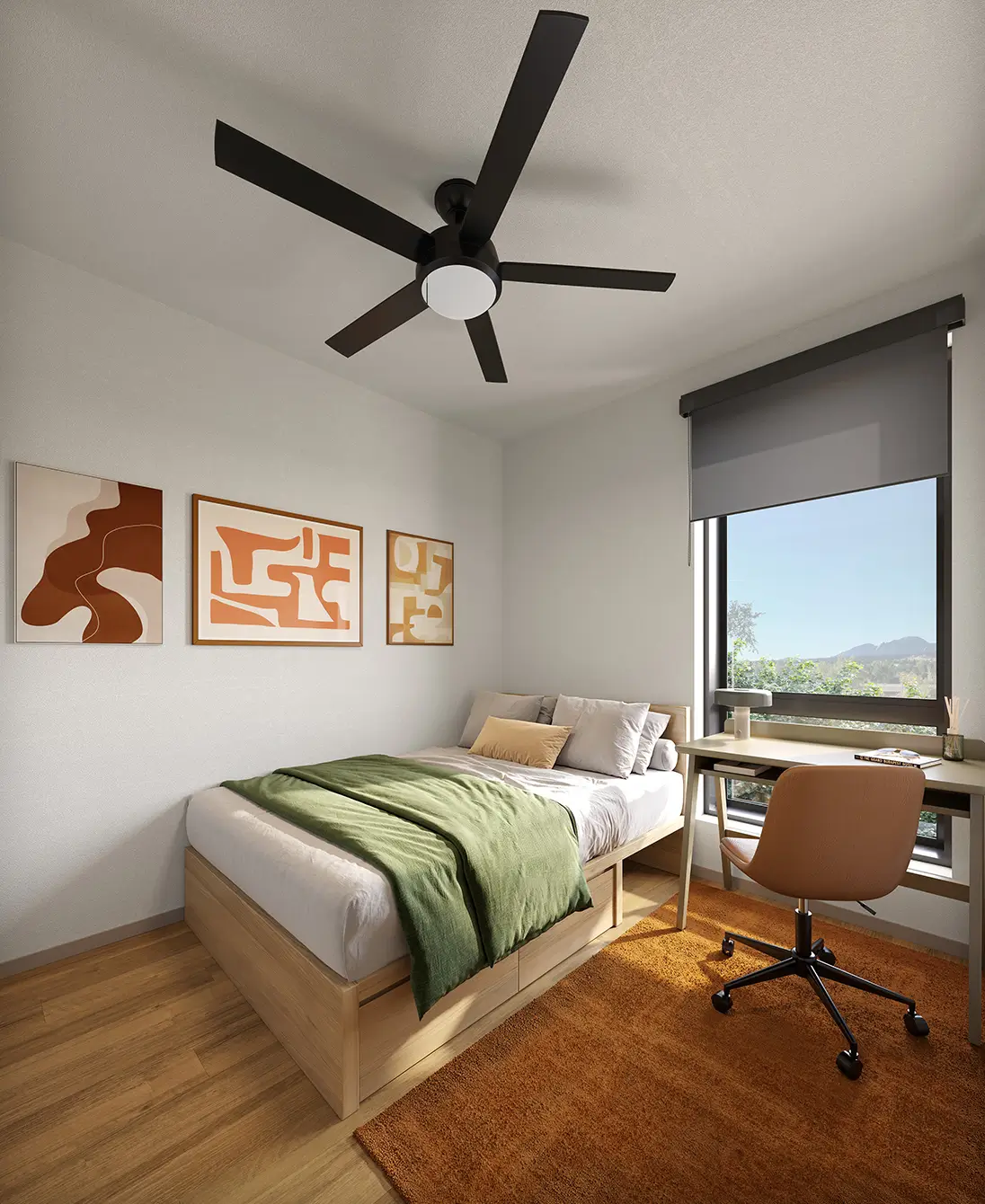 bedroom with a study desk