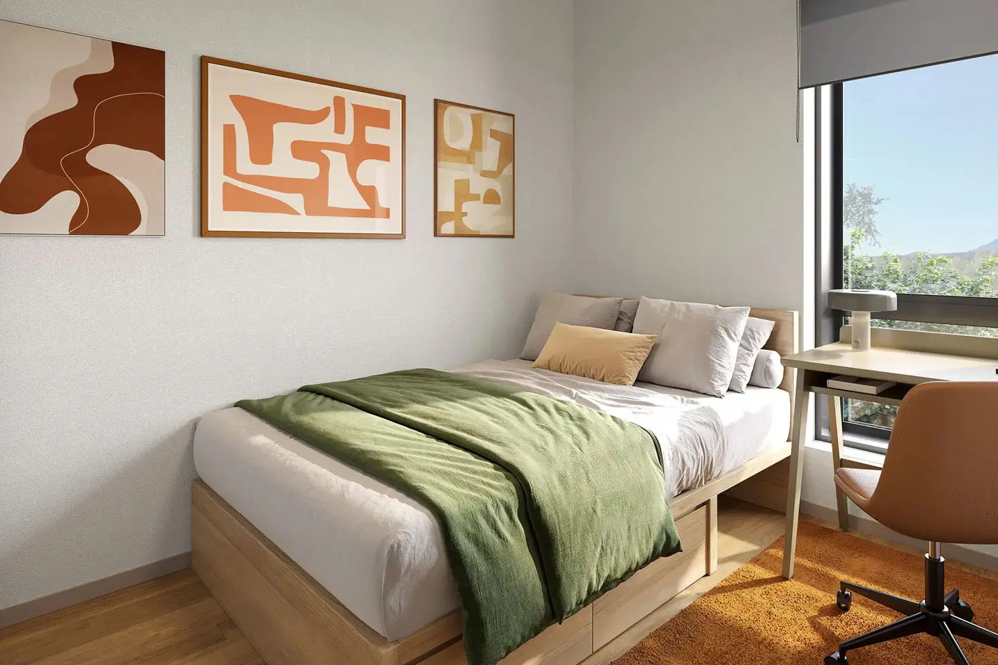 fully furnished apartment bedroom