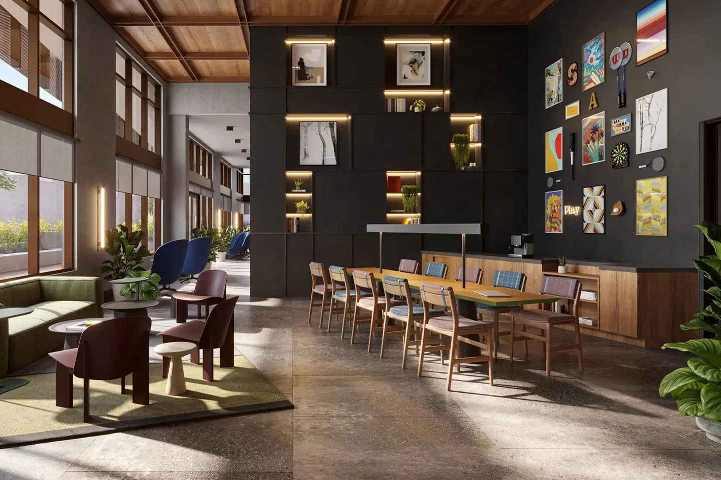 study room with seating